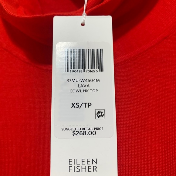 EILEEN FISHER Asymmetrical Merino Wool Lava Top - Picture 7 of 8